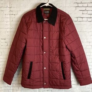 Bonobos Men’s S The Quilted Barn Jacket NWOT Maroon Corduroy Collar Chore Coat